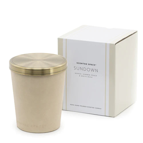 Leather Candle Sundown 900g by Apsley and Company Online Sale