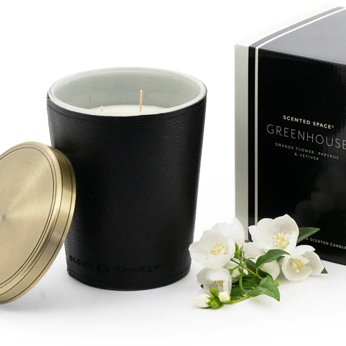 Leather Candle Greenhouse 900g by Apsley and Company Hot on Sale