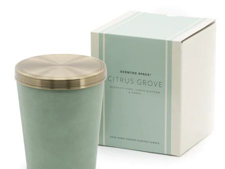 Leather Candle Citrus Grove 900g by Scented Space on Sale