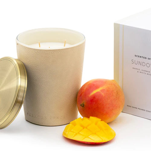 Leather Candle Sundown 900g by Apsley and Company Online Sale