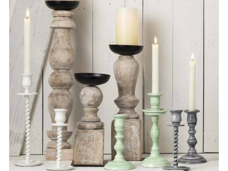 Pillar Candle Holder White Wash Online now