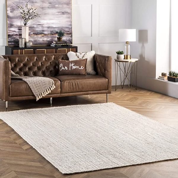 White Farmhouse Jute Rug Sale