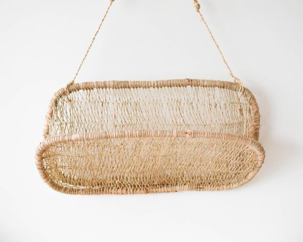 Handwoven Tree Bark Hanging Basket on Sale