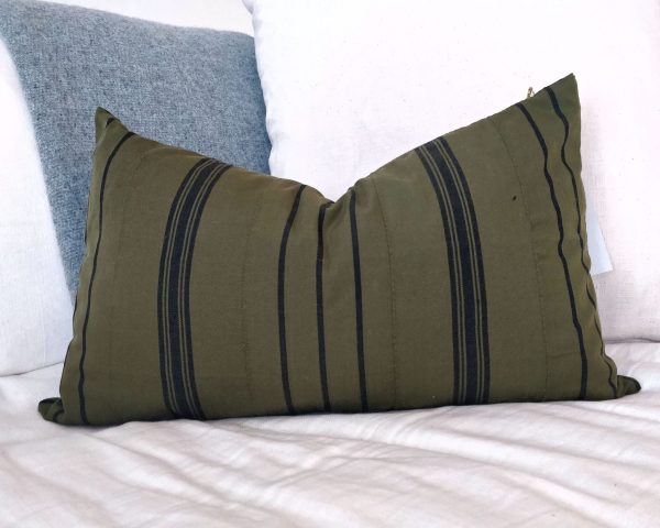 Green Stripe Lumbar Cushion Online