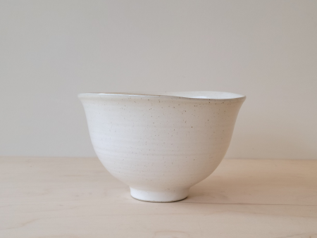 Large Grey and White Stoneware Bowl Online now