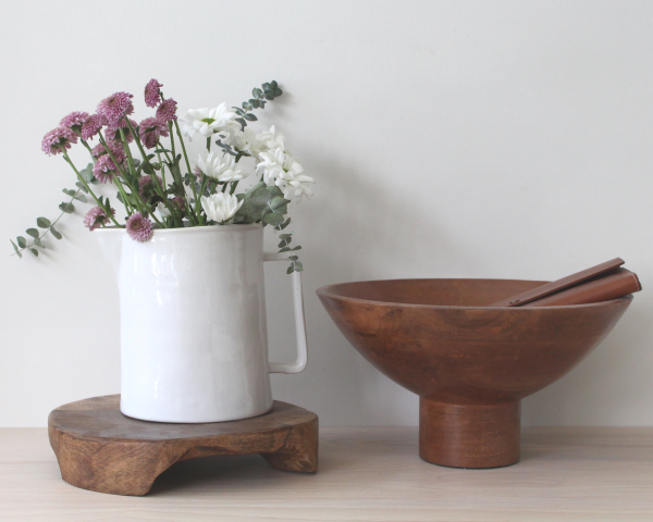 Footed Mango Wood Bowl Online Sale