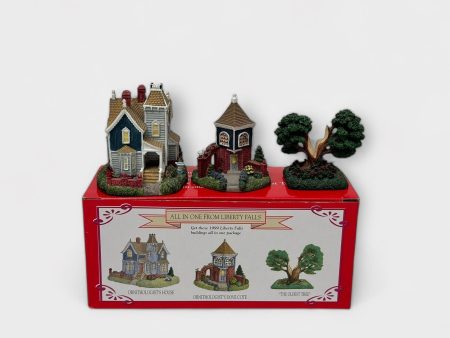 Liberty Falls  All In One  Set - Ornithologist s House, Dove Cote & Oldest Tree - Mint Condition For Discount