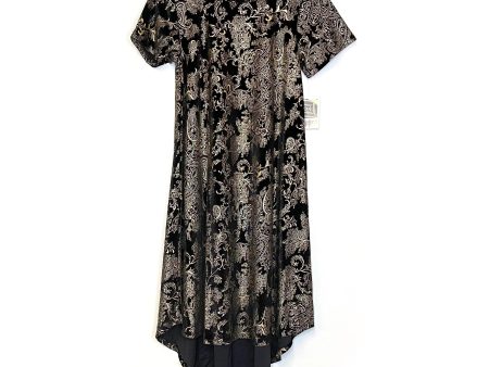 LuLaRoe Womens S ELEGANT Velvety Gold Black Carly Paisley Crosshatch Swing S s NWT on Sale