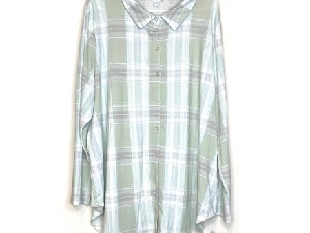 LuLaRoe | Plaid Valentina Casual Top | Color: Mint Green | Size: 2XL | NWT Fashion