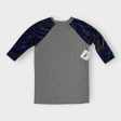 Kids | LuLaRoe Sloan Top | 14 (14-16) | Gray Blue Abstract | 3 4 Raglan Sleeves | NWT Cheap