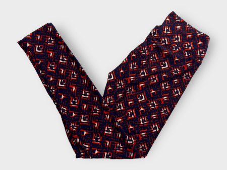 LuLaRoe Leggings | OS (2-10) | Blue Red Geometric | Buttery Soft | New on Sale