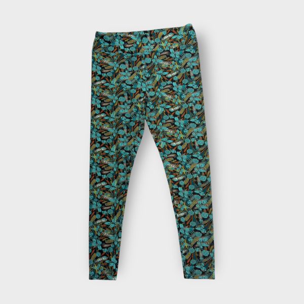 LuLaRoe Leggings | Tall & Curvy (12-18) | Black Teal Floral Pattern | Soft Knit | New Online Sale