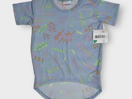 Girls | Lularoe Gracie Top | 4 (3-4) | Pale Blue Botanical | NWT Hot on Sale