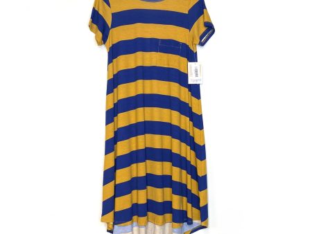 LuLaRoe Womens XS Merigold Yellow Blue Carly Striped Swing S s NWT For Discount