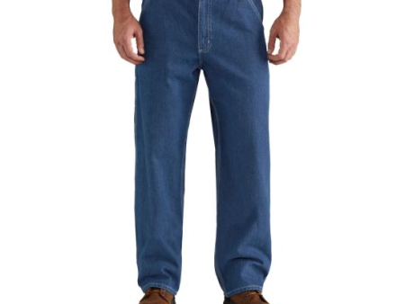 Carhartt B13 Washed Denim Loose Fit Jeans – Durable Work Dungarees for Men – Available in Multiple Sizes – Blue Cotton Denim Cheap