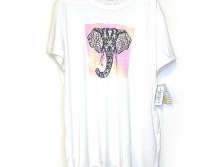 LuLaRoe | Liv T | 3XL (26-28) | White | Elephant Graphic | Cap Sleeves | NWT For Sale