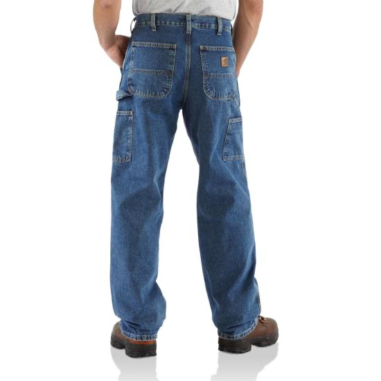 Carhartt B13 Washed Denim Loose Fit Jeans – Durable Work Dungarees for Men – Available in Multiple Sizes – Blue Cotton Denim Cheap