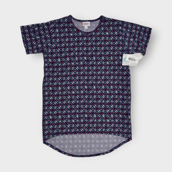 Girls | Lularoe Gracie Top | 14 (14-16) | Blue Green White Geometric | NWT For Cheap