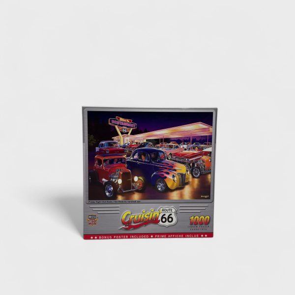 Cruisin’ Route 66 Puzzle - Friday Night Hot Rods - 1000 Pieces Online Hot Sale