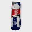 Warrior Lacrosse Game Day Crew Socks | 2-Pair Medium (7.5-9) | Blue White Stripe | New For Cheap