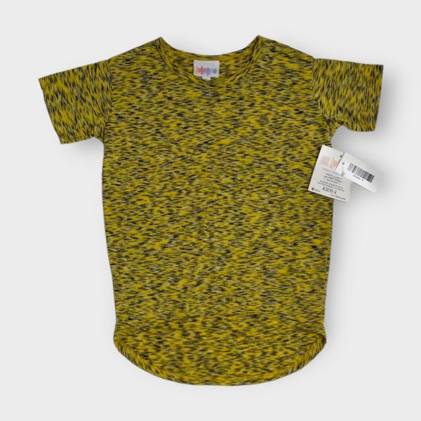 Girls | Lularoe Gracie Top | 4 (3-4) | Yellow Black Heathered | NWT For Discount