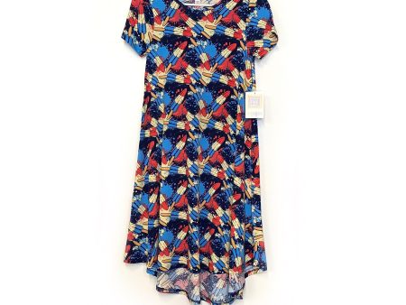 LuLaRoe Womens XXS Red White Blue  Bomb Pop  Popsicles  Carly  S s Swing Dress NWT Cheap