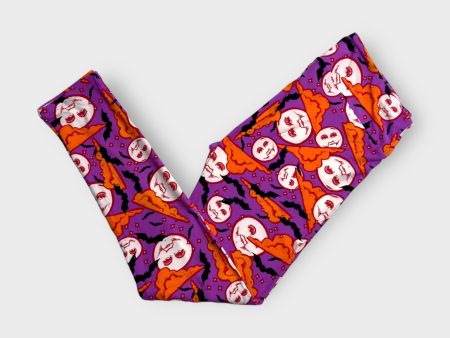 LuLaRoe Halloween Leggings | TC (12-18) | Purple w Moons & Bats Pattern | New For Sale