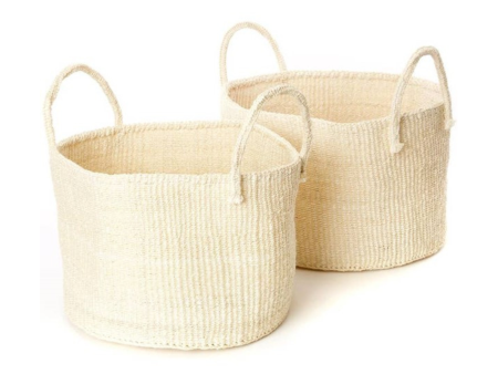 Natural Sisal Kamba Floor Baskets For Sale