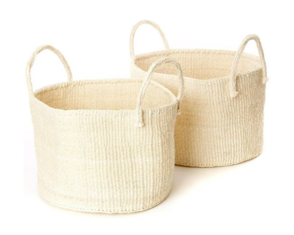 Natural Sisal Kamba Floor Baskets For Sale