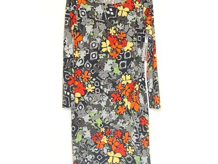 LuLaRoe Womens S Debbie Orange Gray Black Abstract Floral Dress NWT Supply