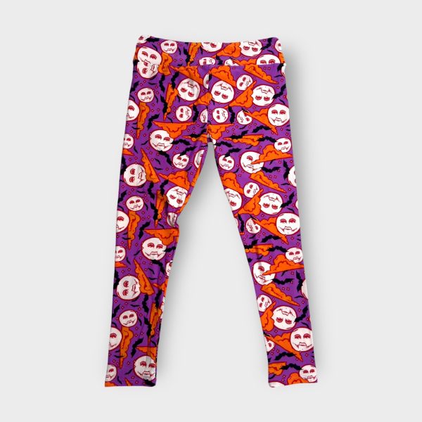 LuLaRoe Halloween Leggings | TC (12-18) | Purple w Moons & Bats Pattern | New For Sale