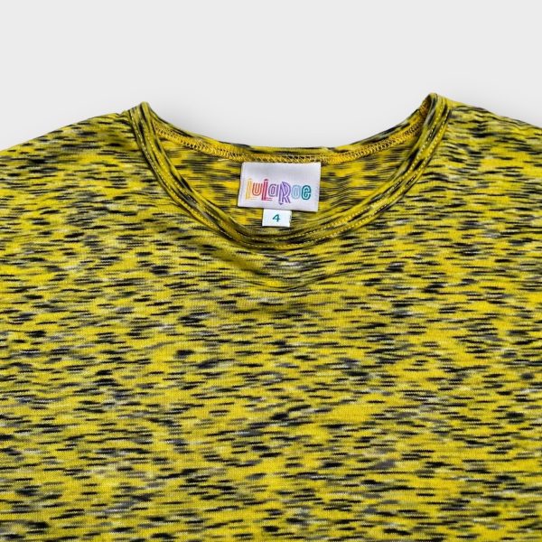 Girls | Lularoe Gracie Top | 4 (3-4) | Yellow Black Heathered | NWT For Discount