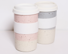 ToGo Tumbler - Grey and White - 18 oz - White Sleeve and Lid Online Sale