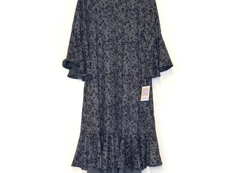 LuLaRoe | Black Gray Maurine Floral Hi-Lo Dress | Size: 2XL | ¾ Bell Sleeves | NWT Online Sale