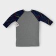 Kids | LuLaRoe Sloan Top | 14 (14-16) | Gray Blue Abstract | 3 4 Raglan Sleeves | NWT Cheap